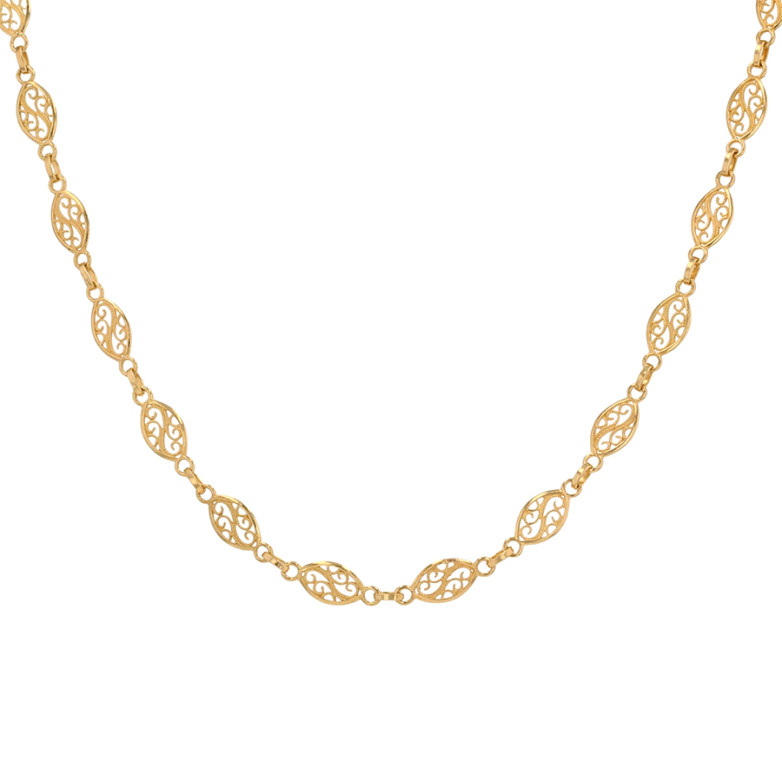 Acheter Collier vintage maille filigrane or jaune 13.06g Comme neuf - 2690,00 € Collier vintage maille filigrane or jaune 13.06g Comme neuf - reconditionné disponible sur Gemme Les Bijoux